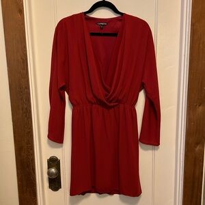 Express Red faux-wrap dress - Medium